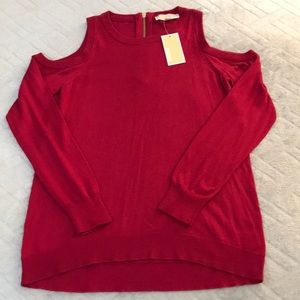 NWT MICHAEL Michael Kors Cold Shoulder Sweater